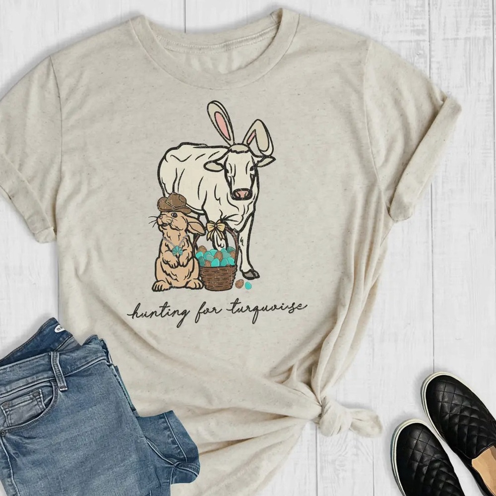 Hunting For Turquoise Western Easter Graphic Tee